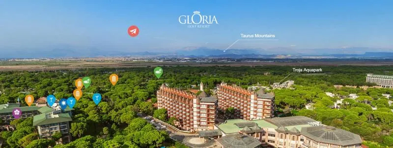3D-тур с аэросъемкой для отеля Gloria Golf Resort (Турция)