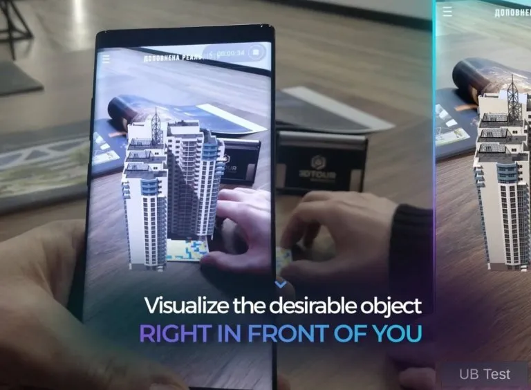 AR-приложение УкрБуд: 3D-модель дома на визитке и в альбоме продаж