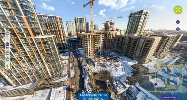 ЖК «Французский квартал 2»: аэропанорама стройки, январь 2019