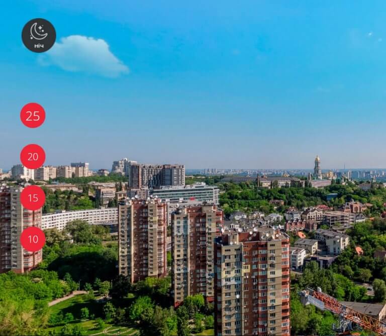 «ІНТЕРГАЛЬНЕ МІСТО», аерозйомка, види з вікон