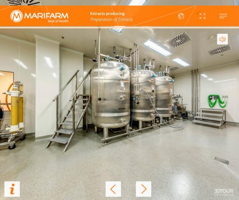 Віртуальний тур для фармацевтичного виробництва Marifarm